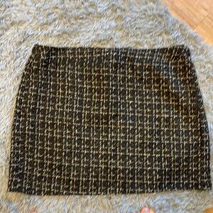 Black and gold tweed mini skirt